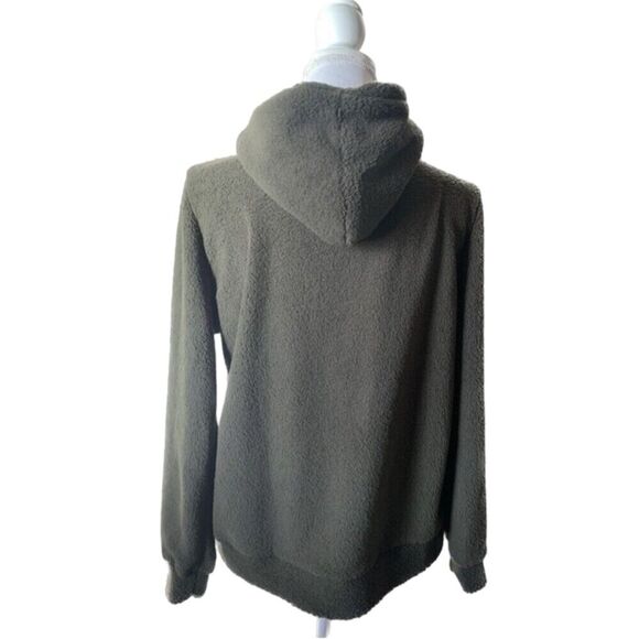 Bkolouuoe Women Lightweight Hooded Jacket with Pockets. Dark olive color. M - Picture 4 of 6